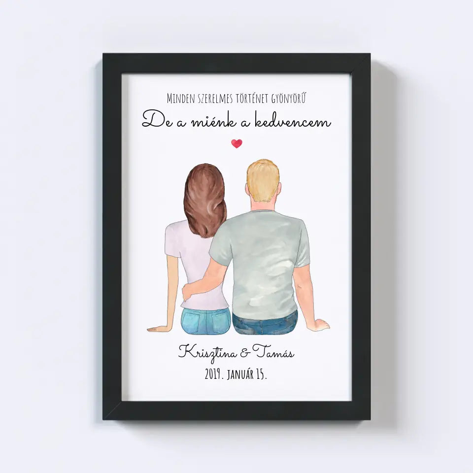 Szerelmes Pár Egyedi Falikép - Idezéttel No. 01