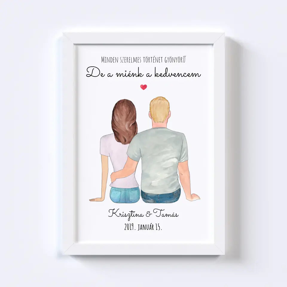 Szerelmes Pár Egyedi Falikép - Idezéttel No. 01