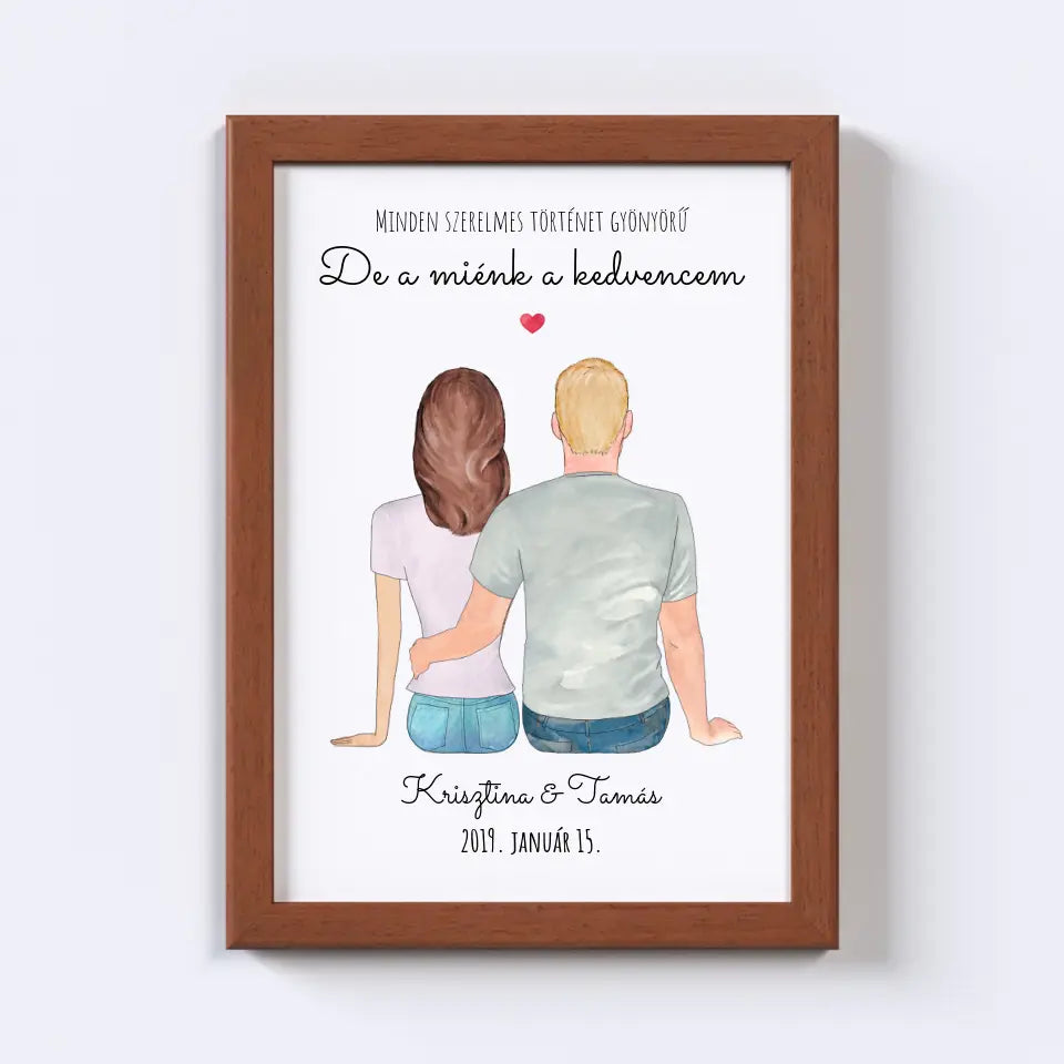 Szerelmes Pár Egyedi Falikép - Idezéttel No. 01