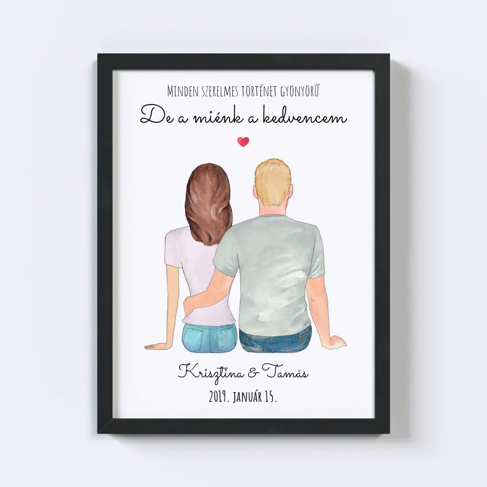 Szerelmes Pár Egyedi Falikép - Idezéttel No. 01