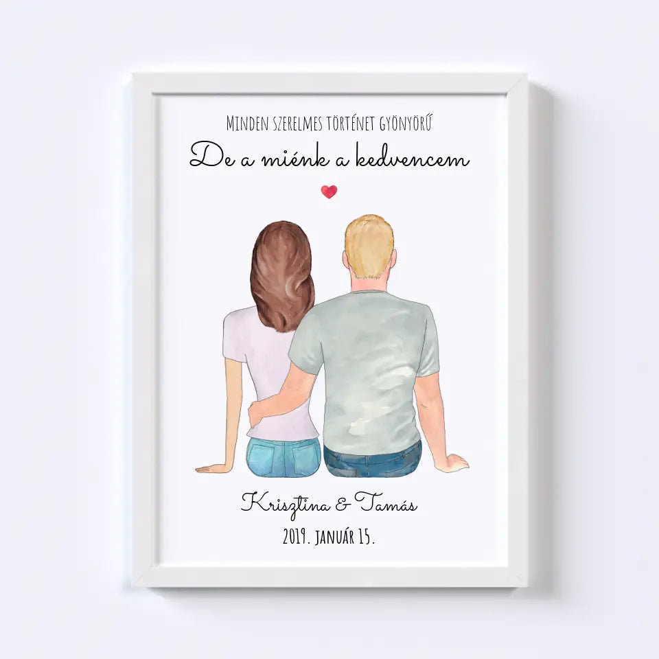 Szerelmes Pár Egyedi Falikép - Idezéttel No. 01