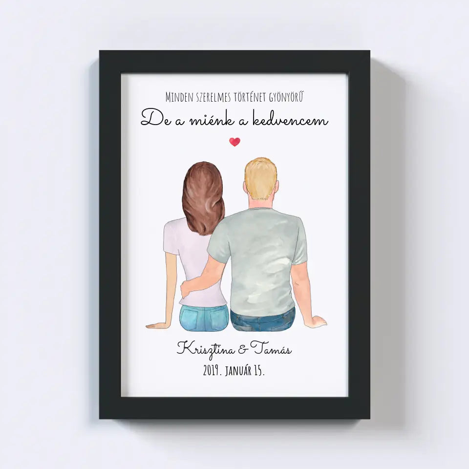 Szerelmes Pár Egyedi Falikép - Idezéttel No. 01