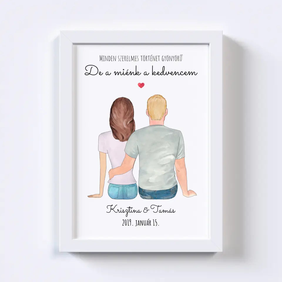 Szerelmes Pár Egyedi Falikép - Idezéttel No. 01