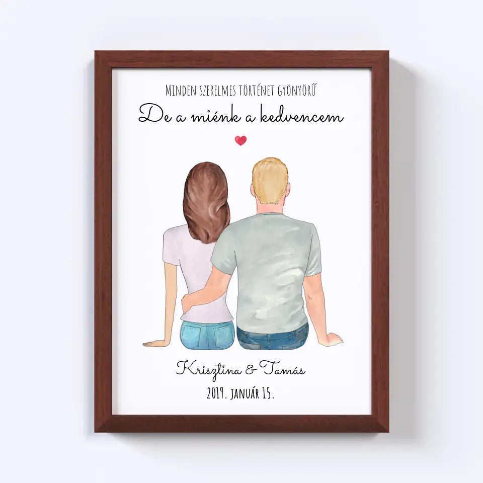 Szerelmes Pár Egyedi Falikép - Idezéttel No. 01