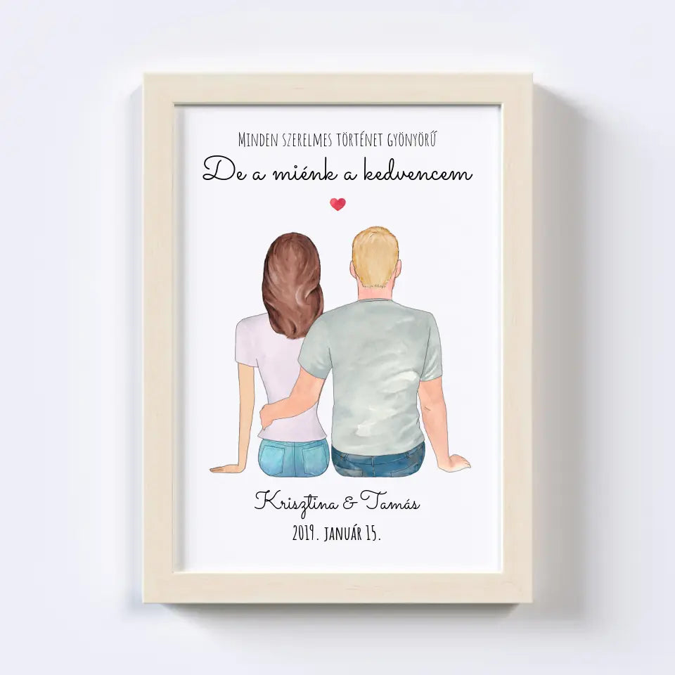 Szerelmes Pár Egyedi Falikép - Idezéttel No. 01