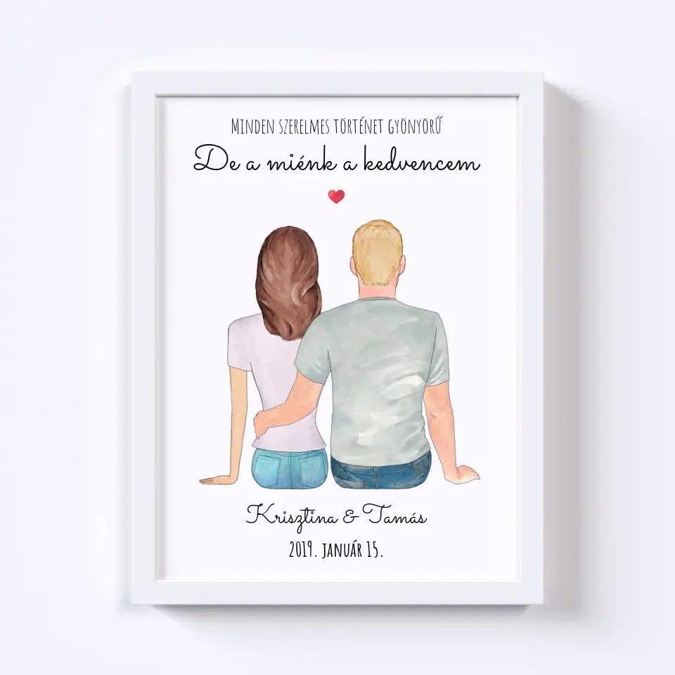 Szerelmes Pár Egyedi Falikép - Idezéttel No. 01