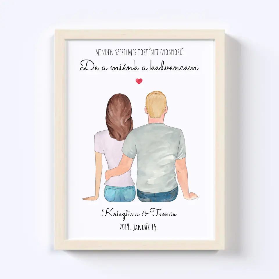 Szerelmes Pár Egyedi Falikép - Idezéttel No. 01