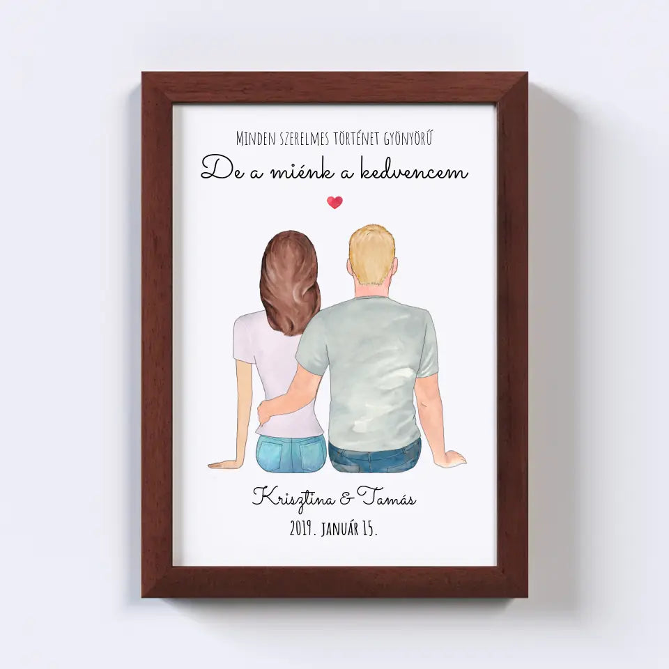 Szerelmes Pár Egyedi Falikép - Idezéttel No. 01