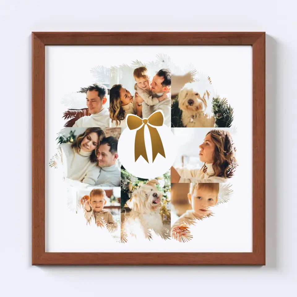 Karácsonyi Koszorú Fotókollázs - Négyzet