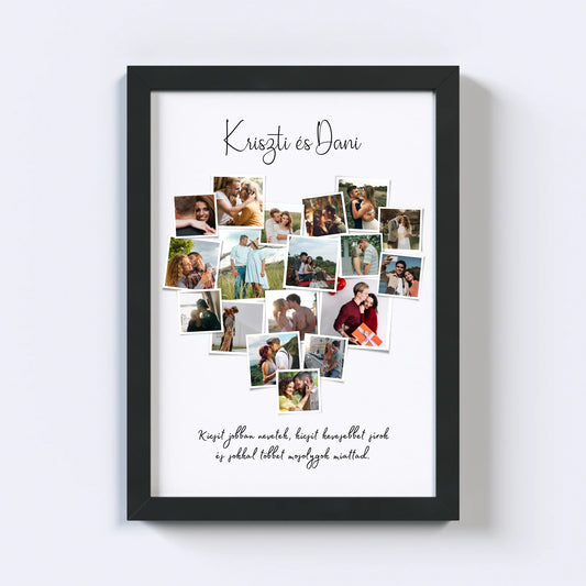 Szív alakú fotókollázs - Polaroid I.