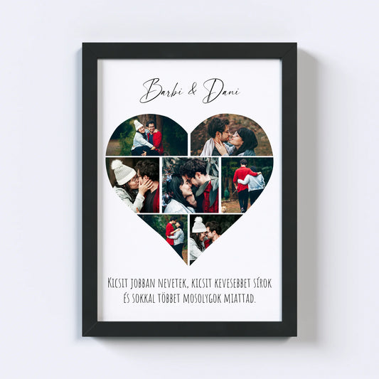 Szív alakú fotókollázs - 7 kép