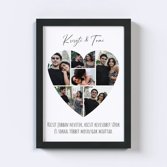 Szív alakú fotókollázs - 6 kép