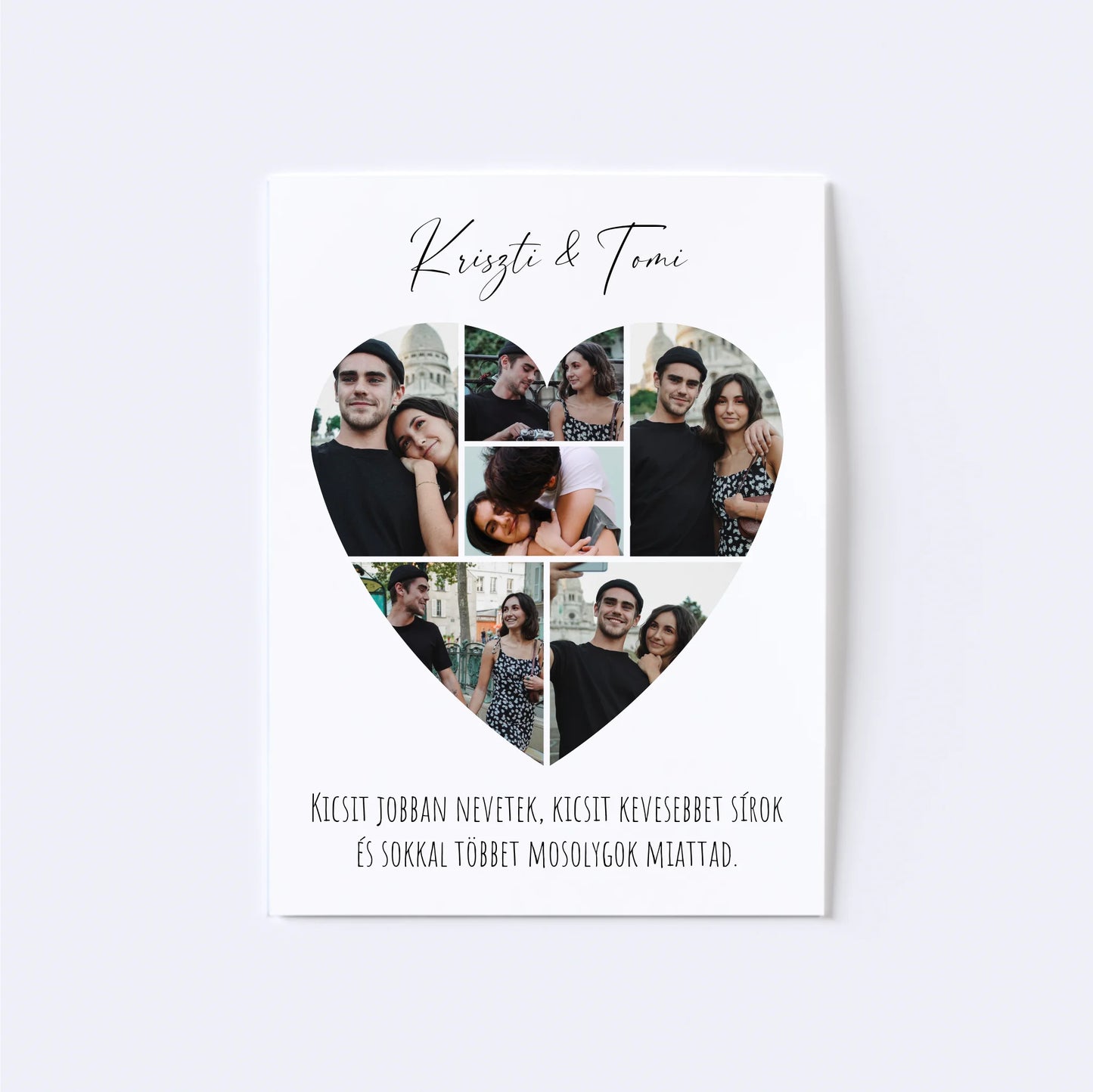 Szív alakú fotókollázs - 6 kép