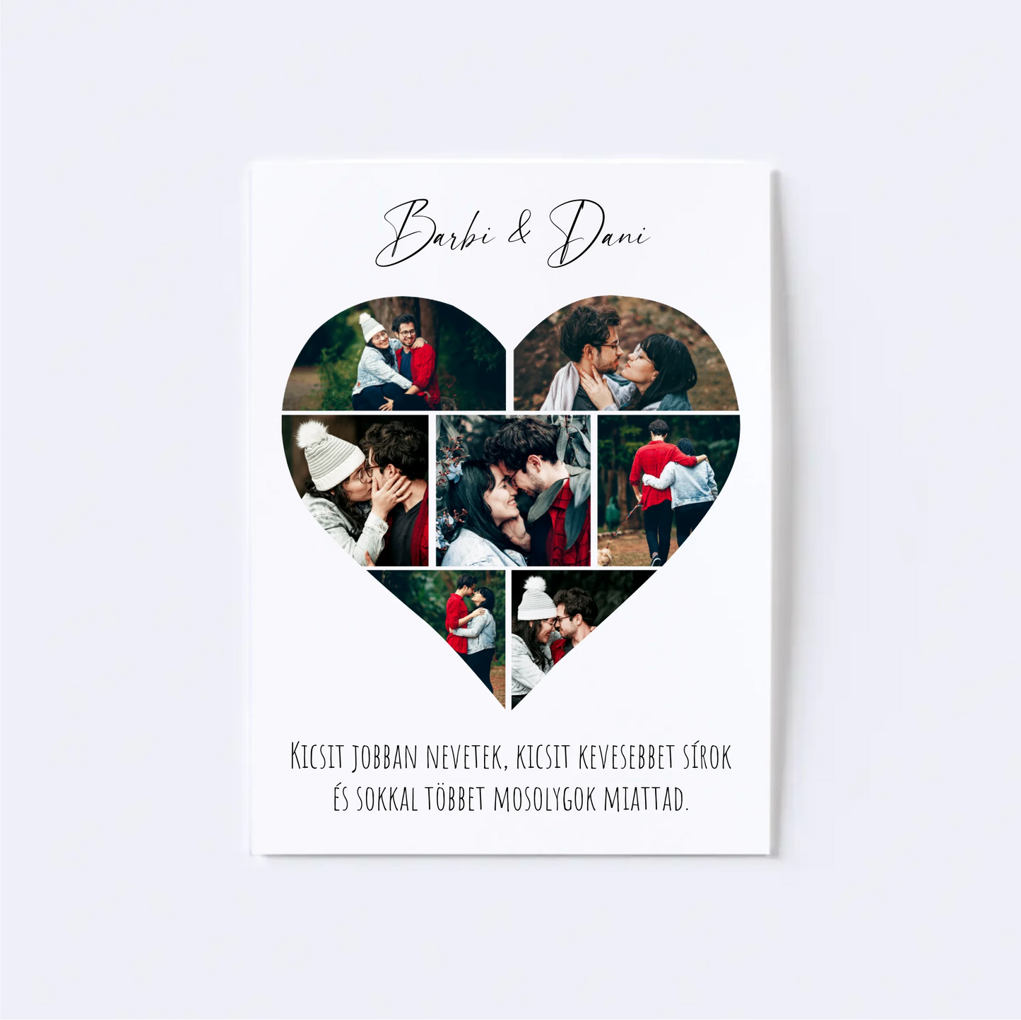 Szív alakú fotókollázs - 7 kép