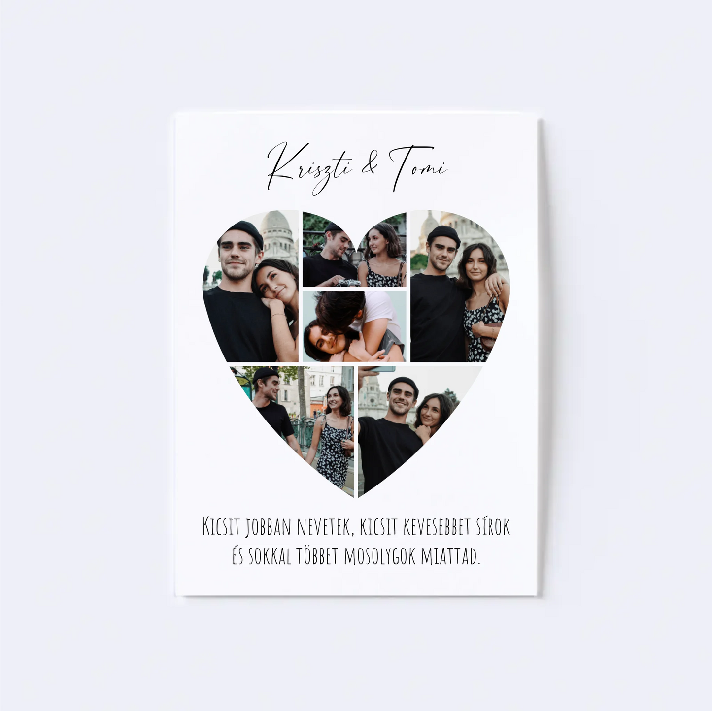 Szív alakú fotókollázs - 6 kép