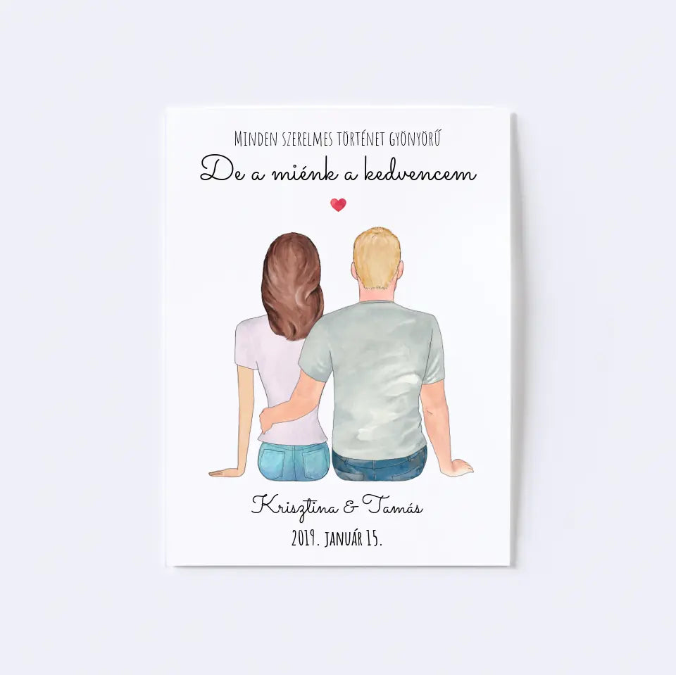 Szerelmes Pár Egyedi Falikép - Idezéttel No. 01