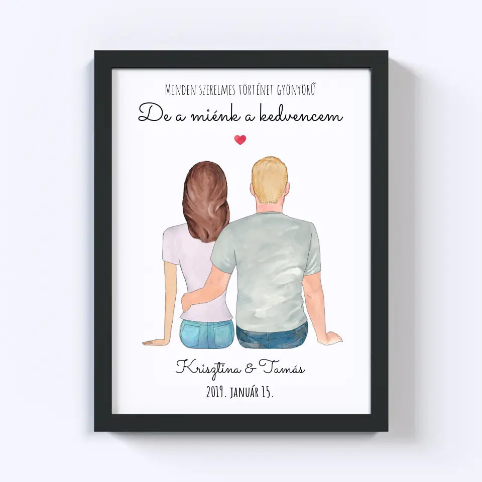 Szerelmes Pár Egyedi Falikép - Idezéttel No. 01