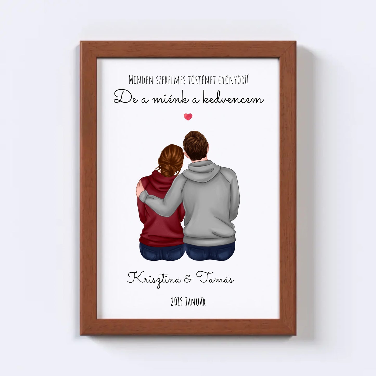 Szerelmes Pár Egyedi Falikép - Idezéttel