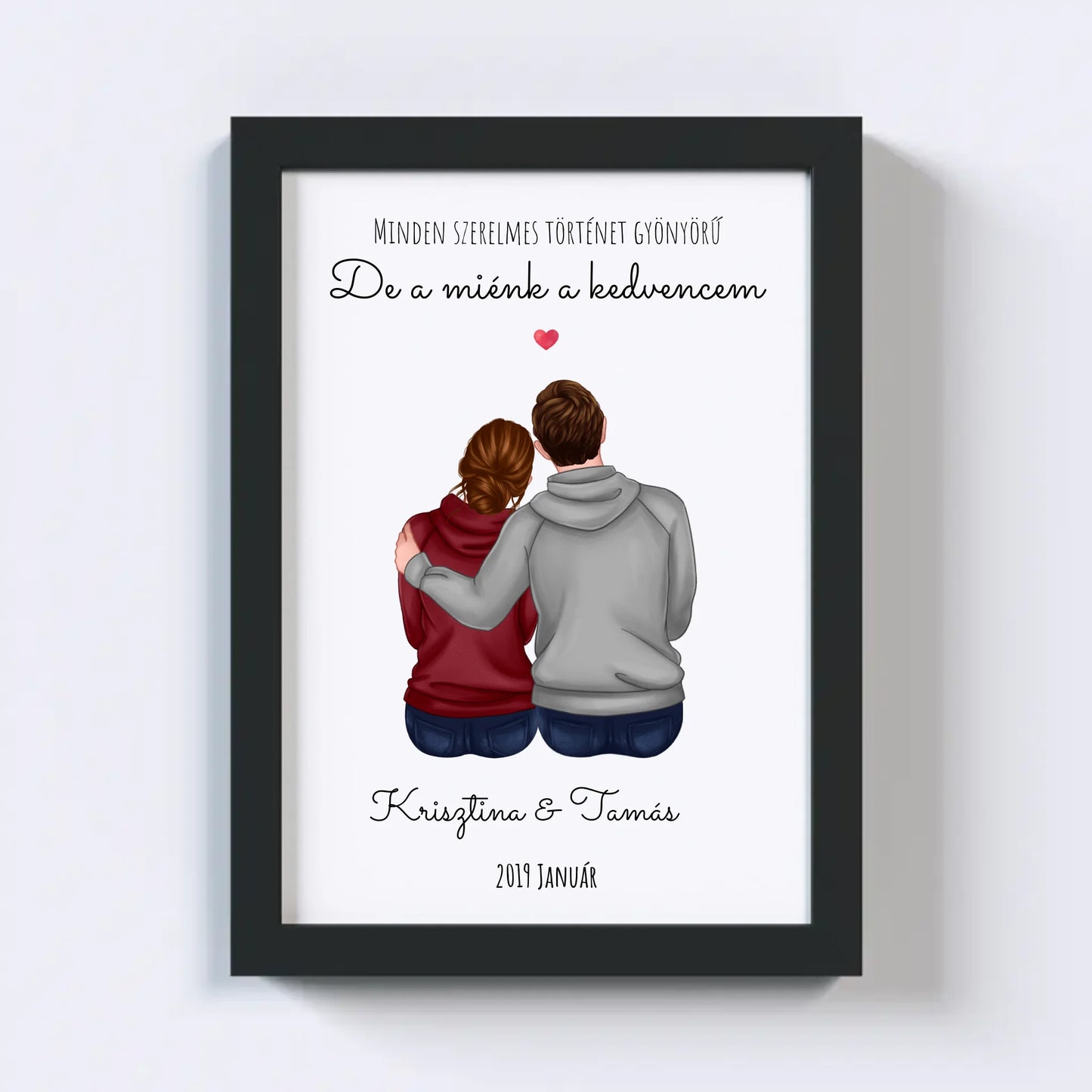 Szerelmes Pár Egyedi Falikép - Idezéttel