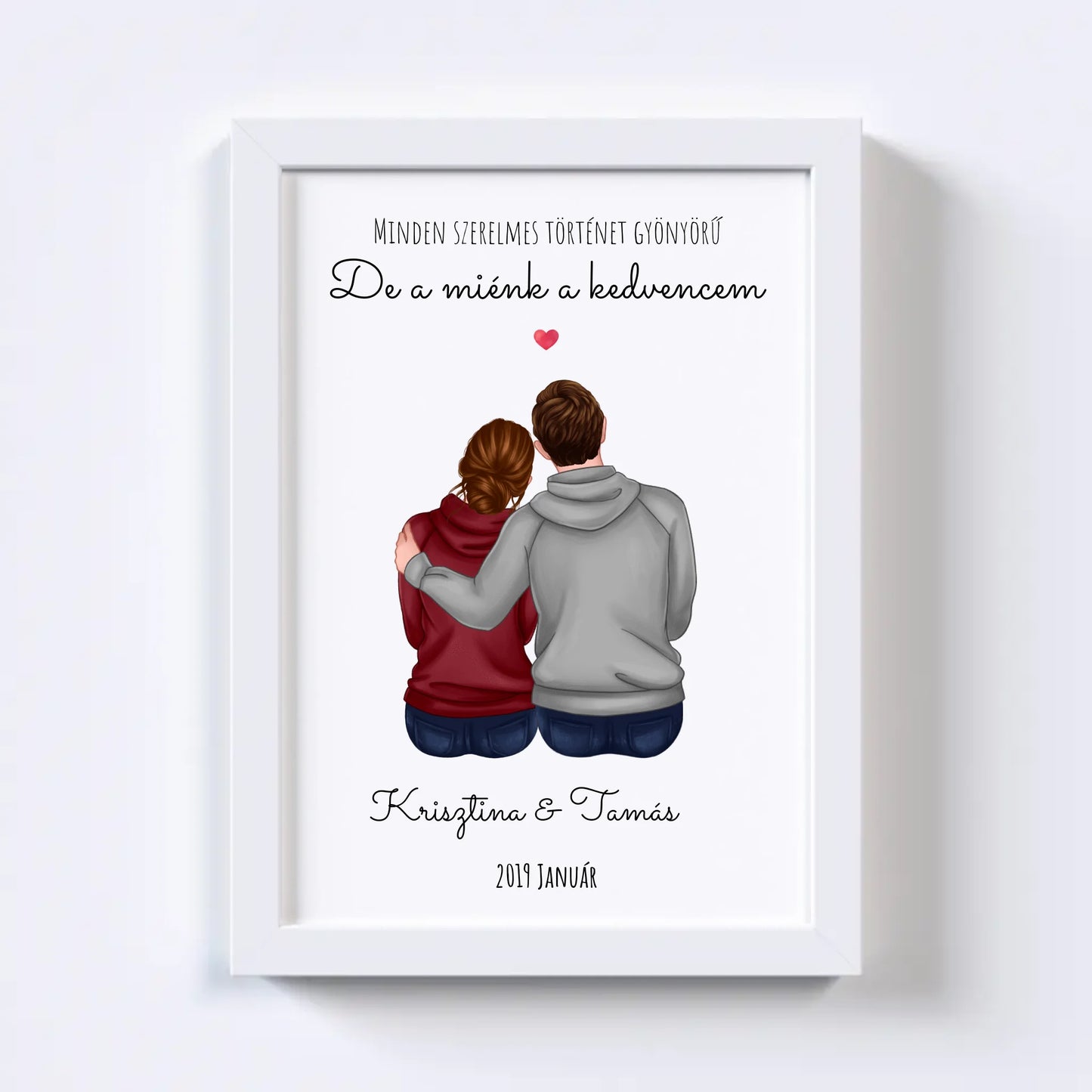Szerelmes Pár Egyedi Falikép - Idezéttel