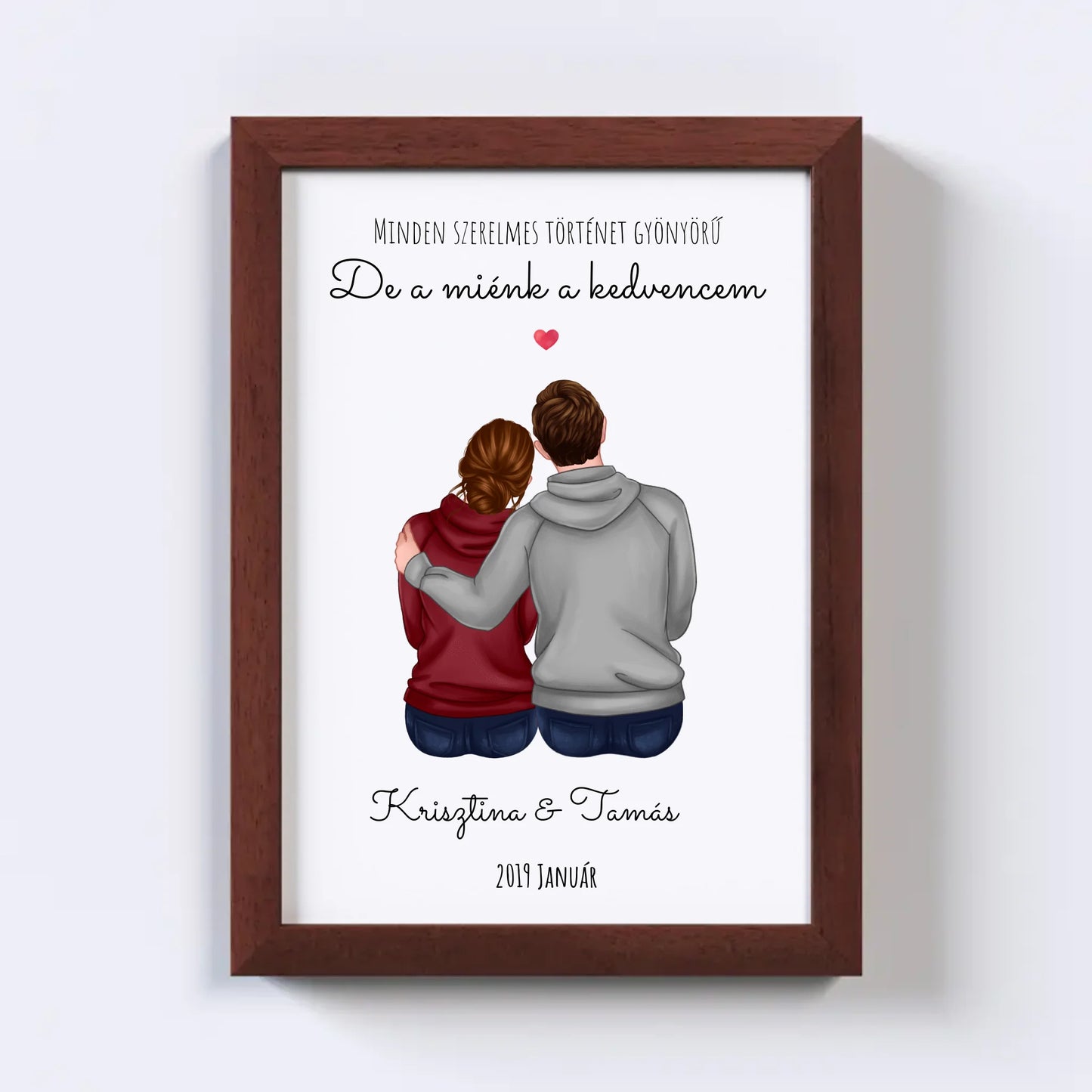 Szerelmes Pár Egyedi Falikép - Idezéttel