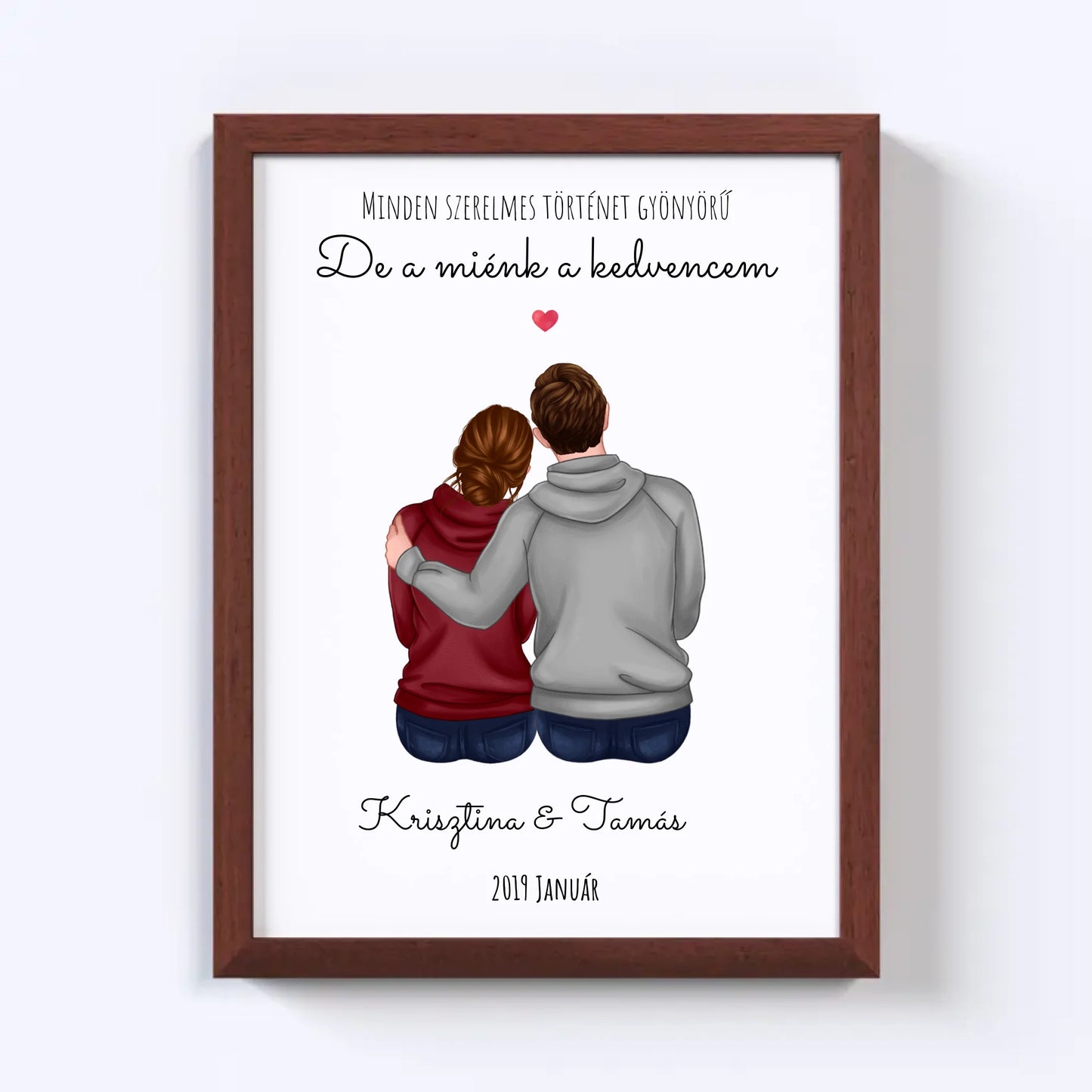 Szerelmes Pár Egyedi Falikép - Idezéttel