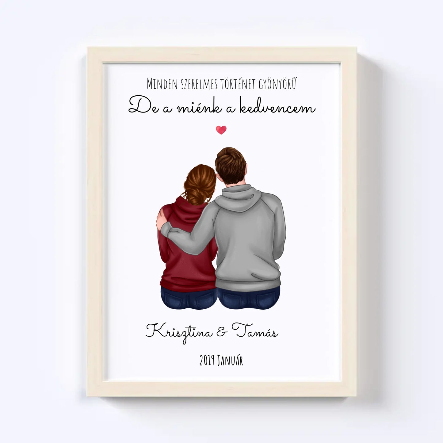 Szerelmes Pár Egyedi Falikép - Idezéttel