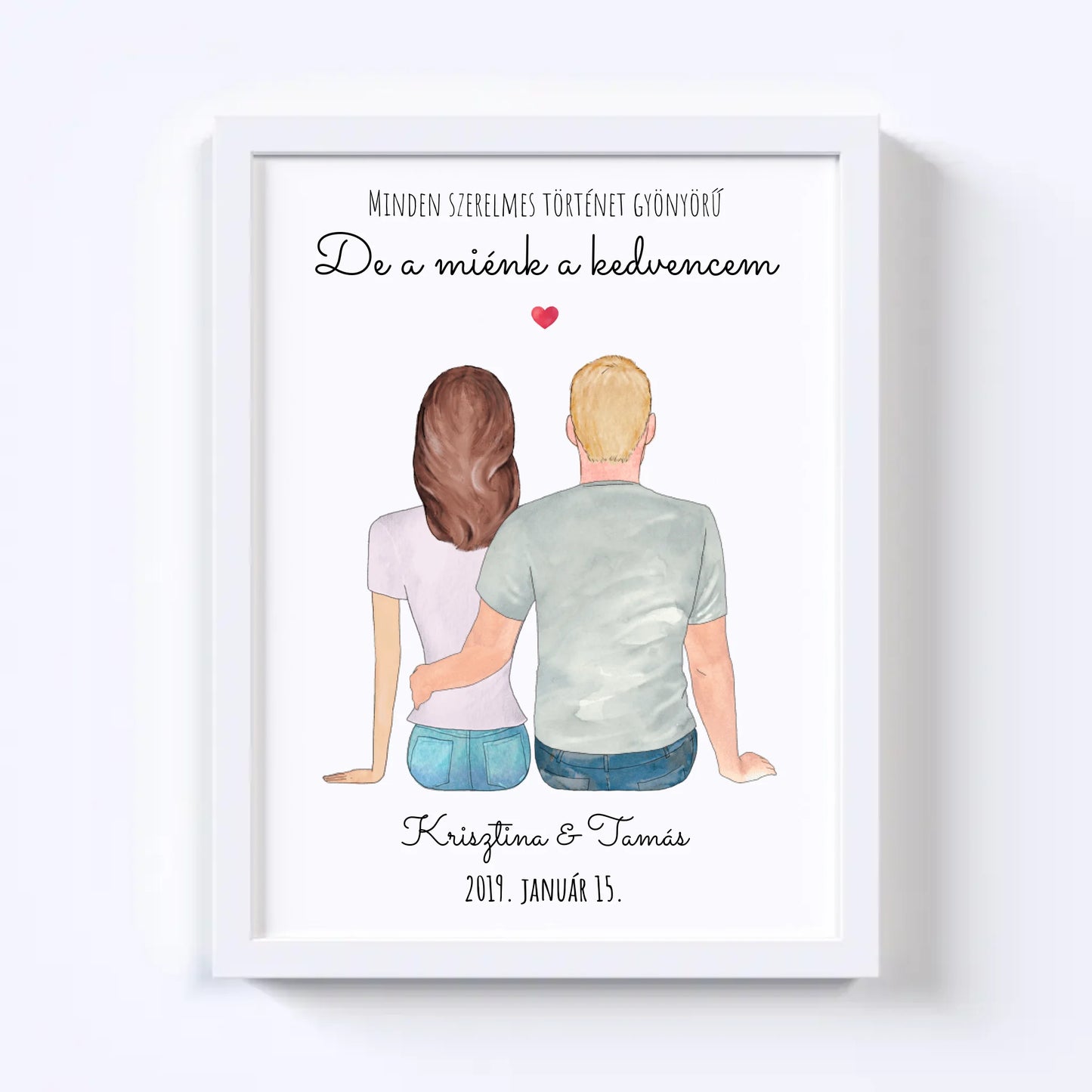 Szerelmes Pár Egyedi Falikép - Idezéttel No. 01