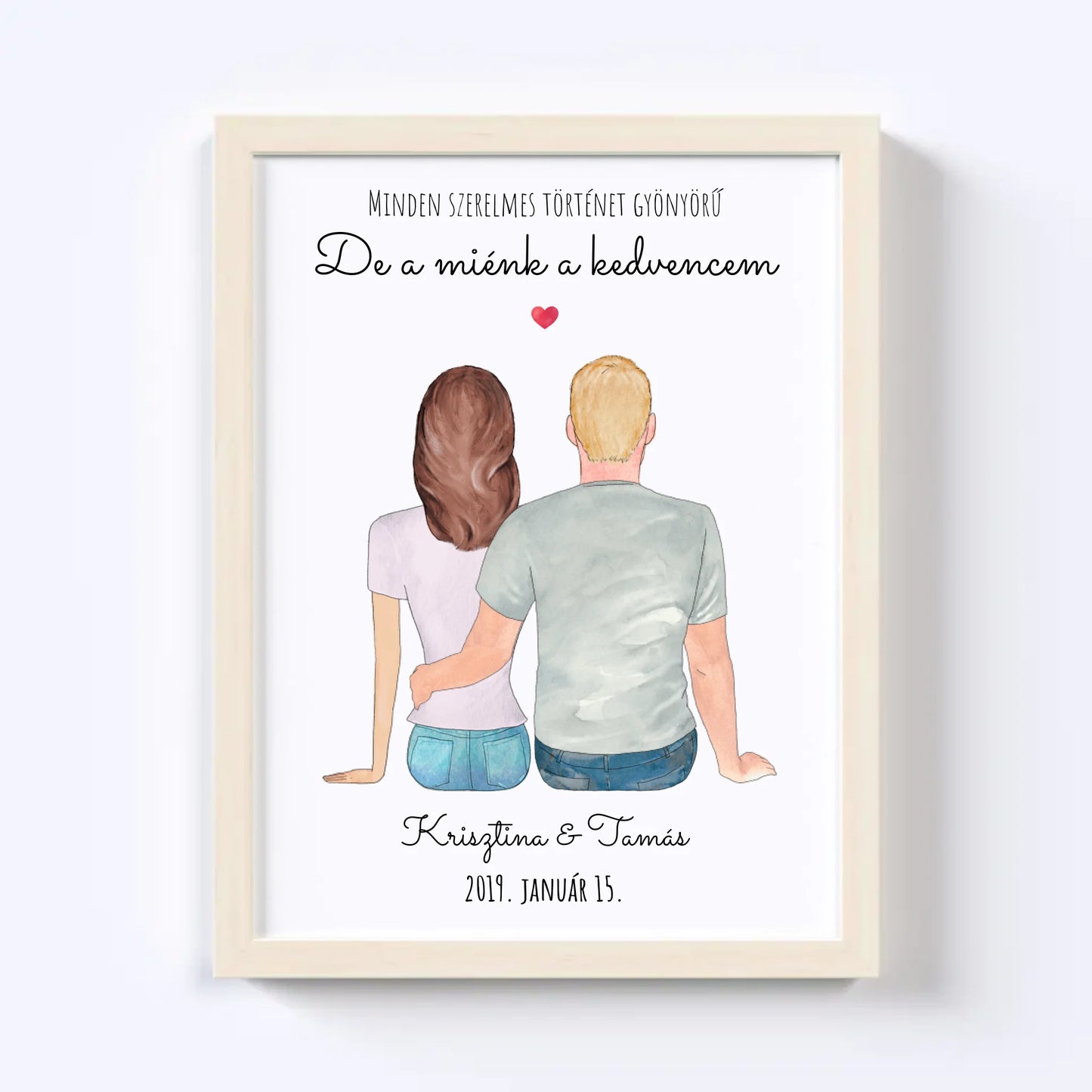 Szerelmes Pár Egyedi Falikép - Idezéttel No. 01