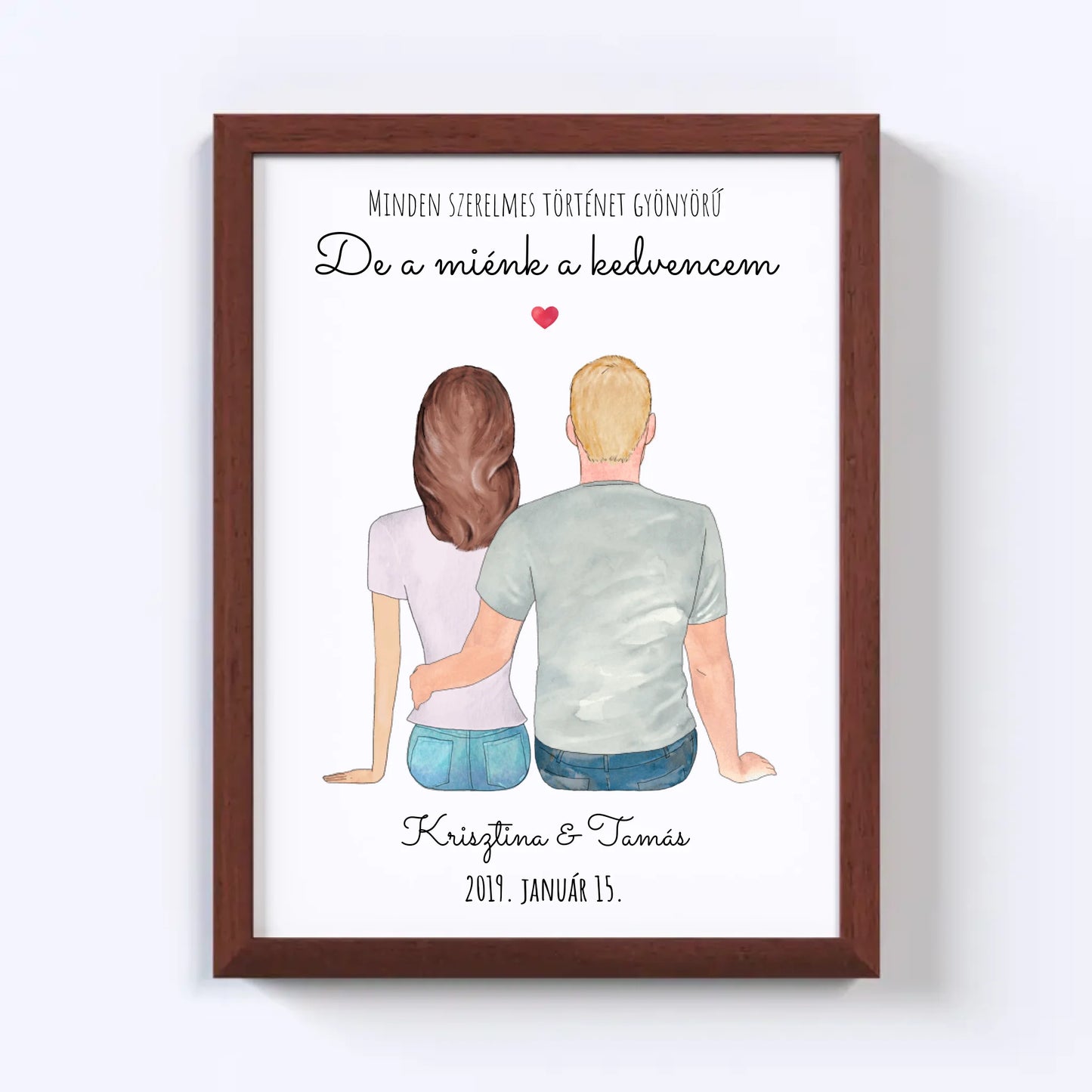 Szerelmes Pár Egyedi Falikép - Idezéttel No. 01