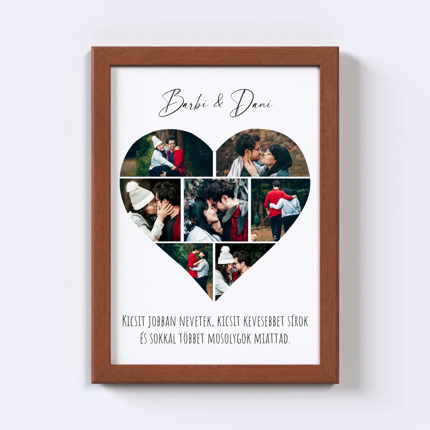 Szív alakú fotókollázs - 7 kép