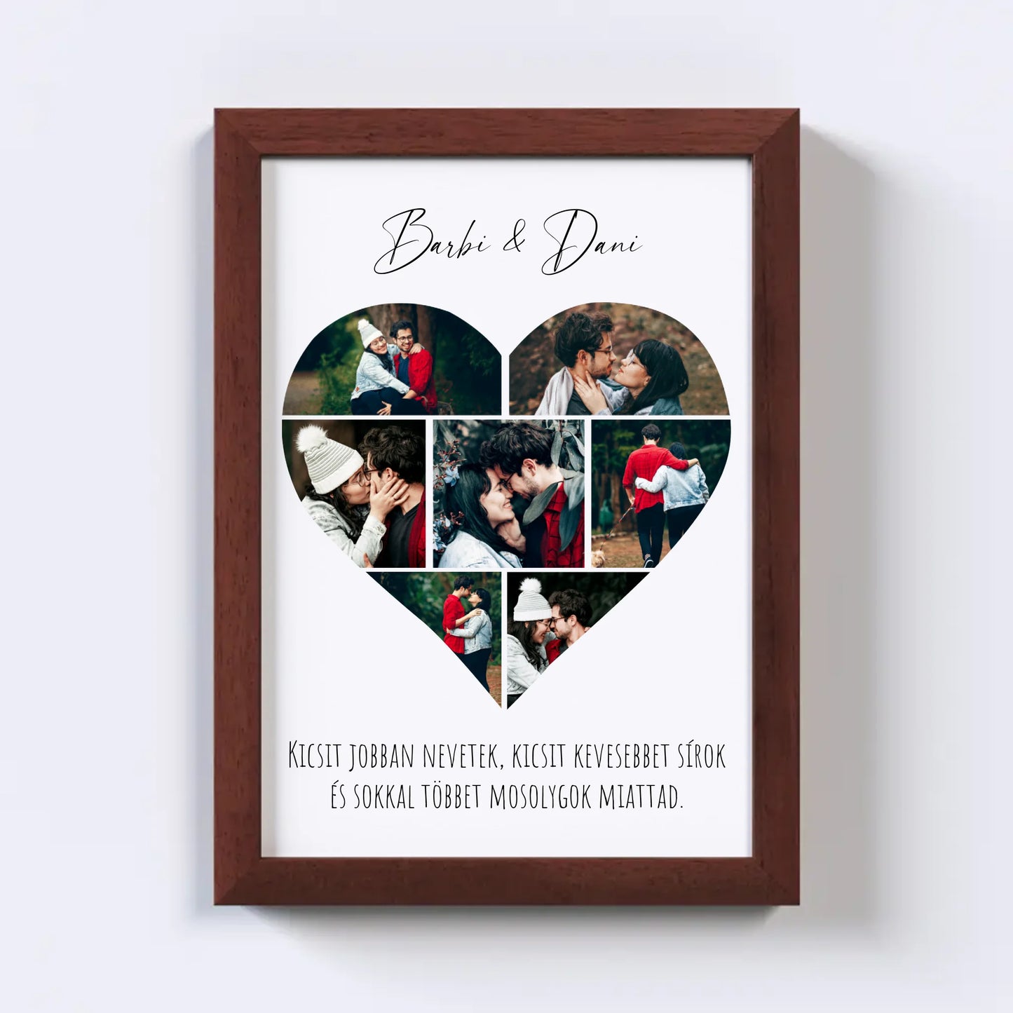 Szív alakú fotókollázs - 7 kép