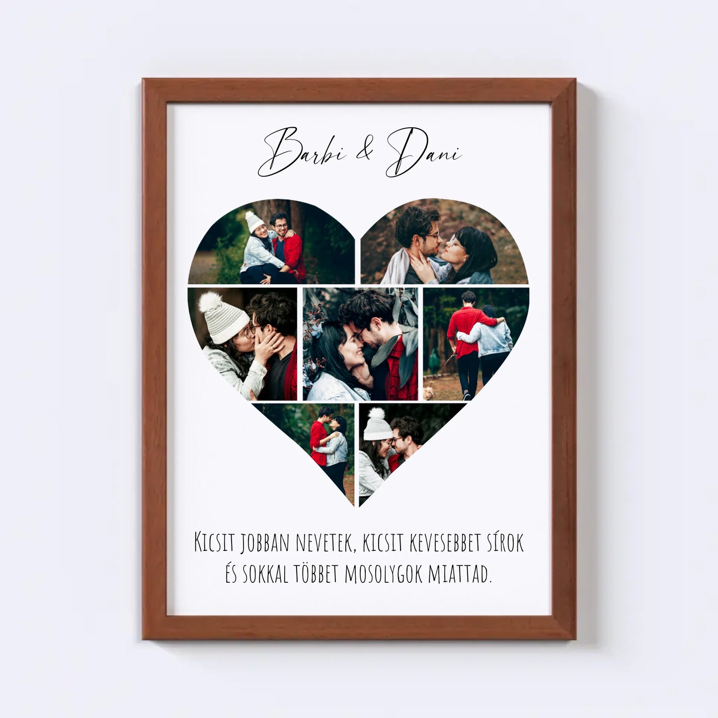 Szív alakú fotókollázs - 7 kép
