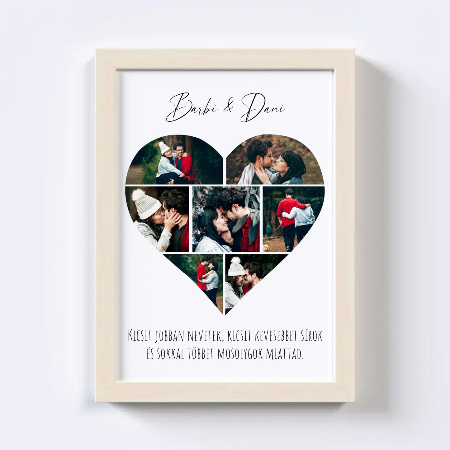 Szív alakú fotókollázs - 7 kép