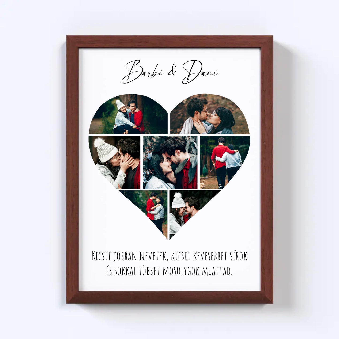 Szív alakú fotókollázs - 7 kép