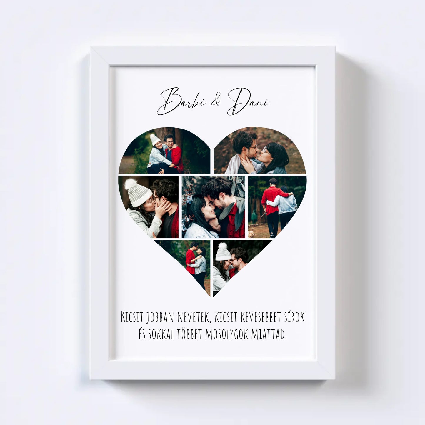 Szív alakú fotókollázs - 7 kép