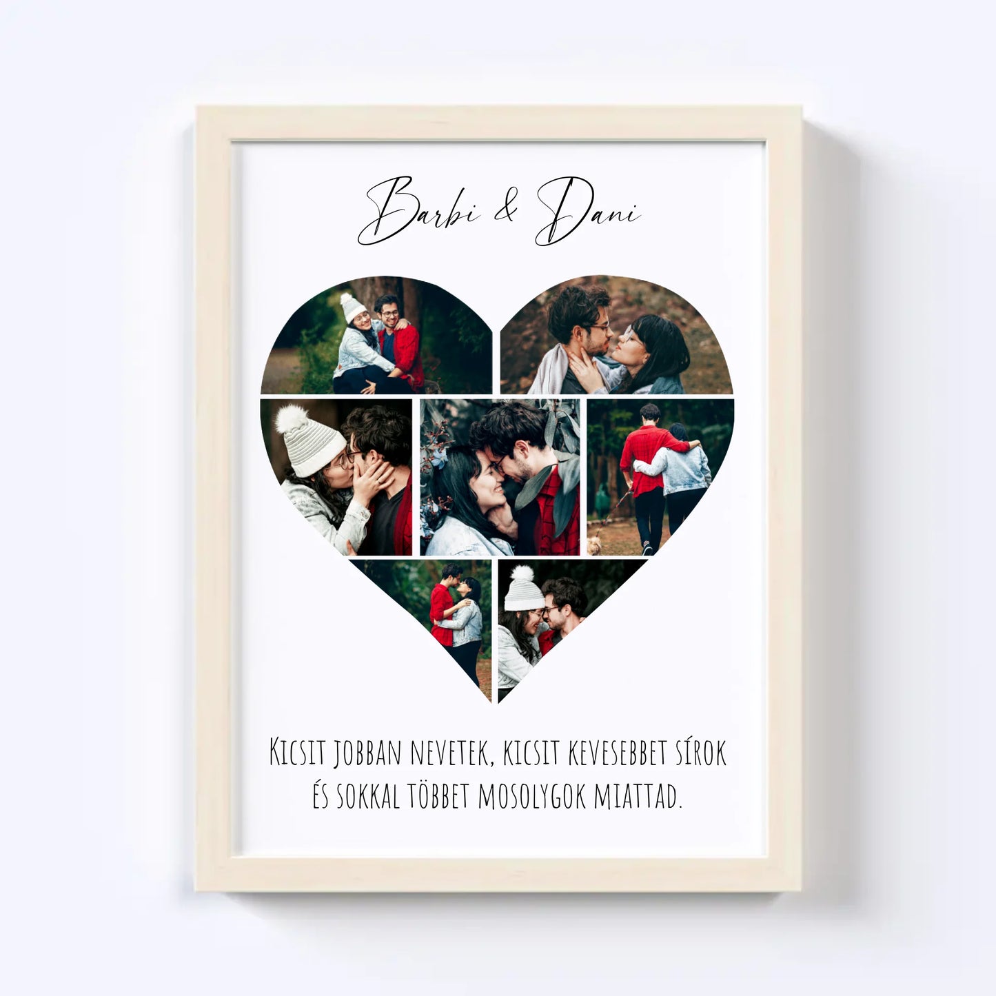 Szív alakú fotókollázs - 7 kép