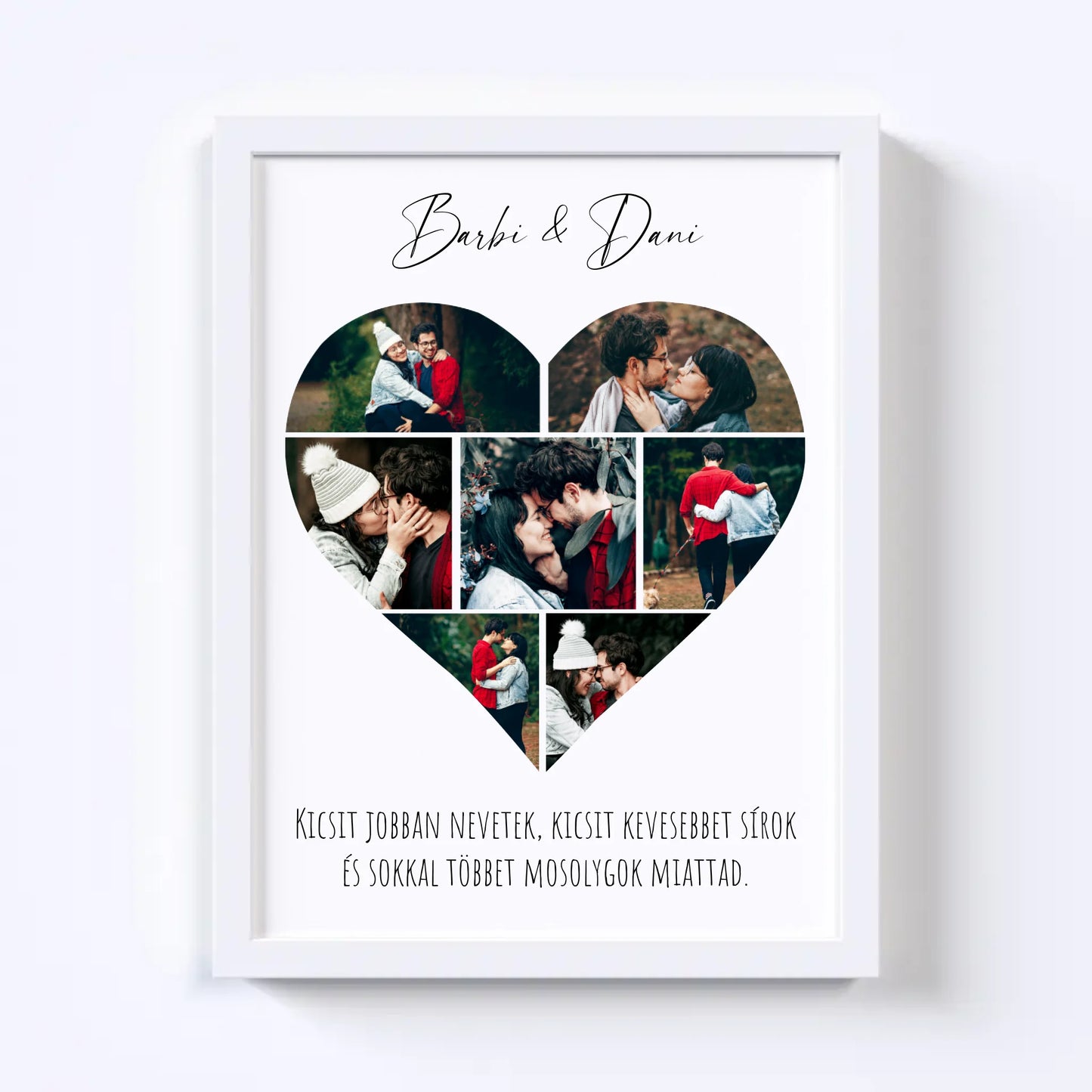 Szív alakú fotókollázs - 7 kép