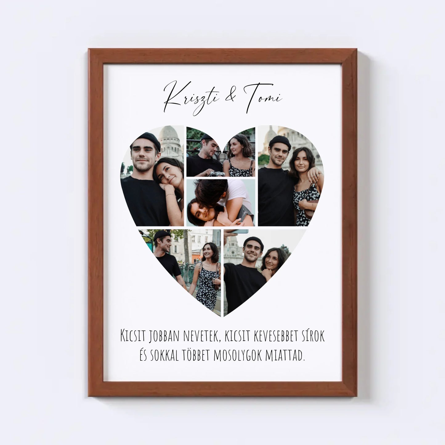 Szív alakú fotókollázs - 6 kép