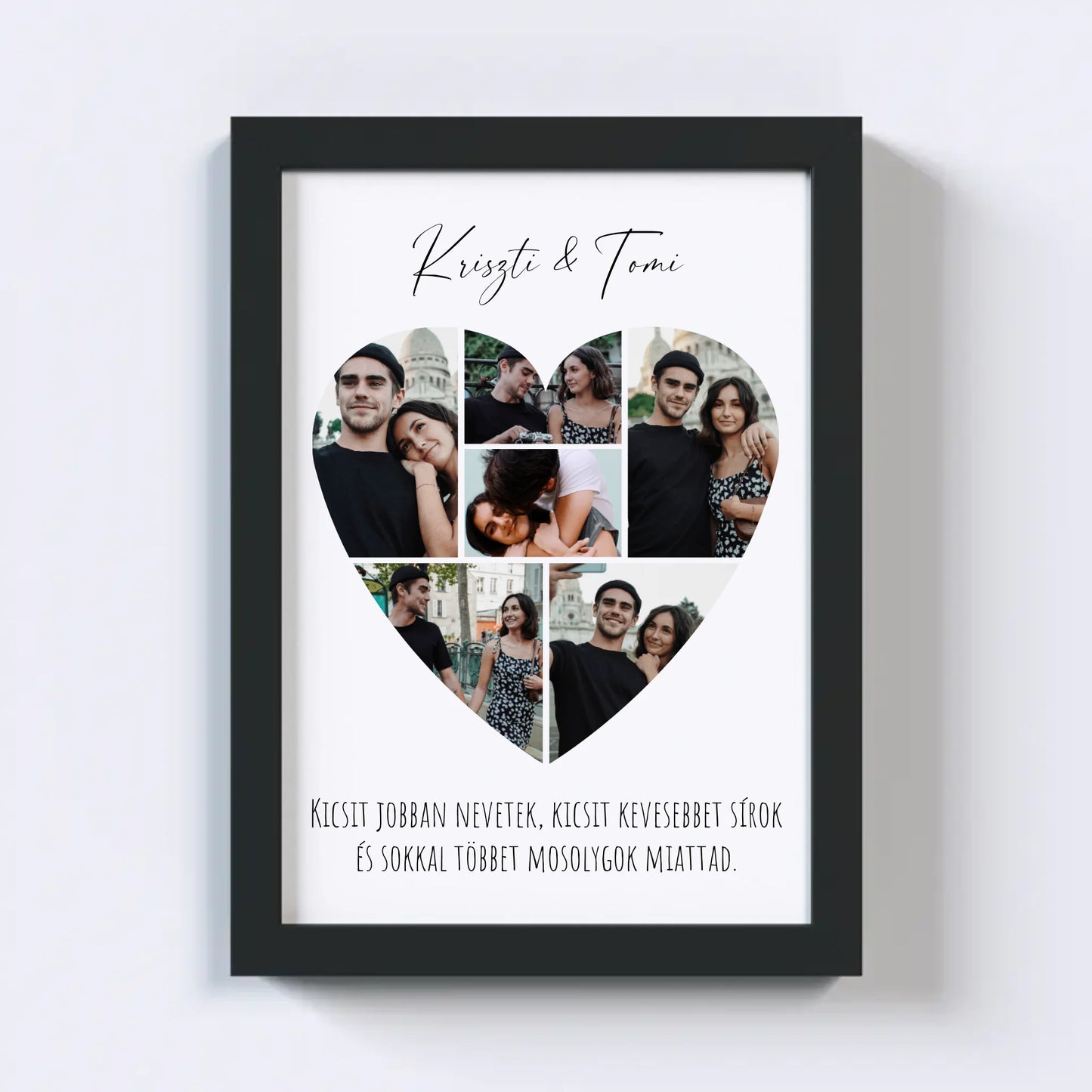 Szív alakú fotókollázs - 6 kép