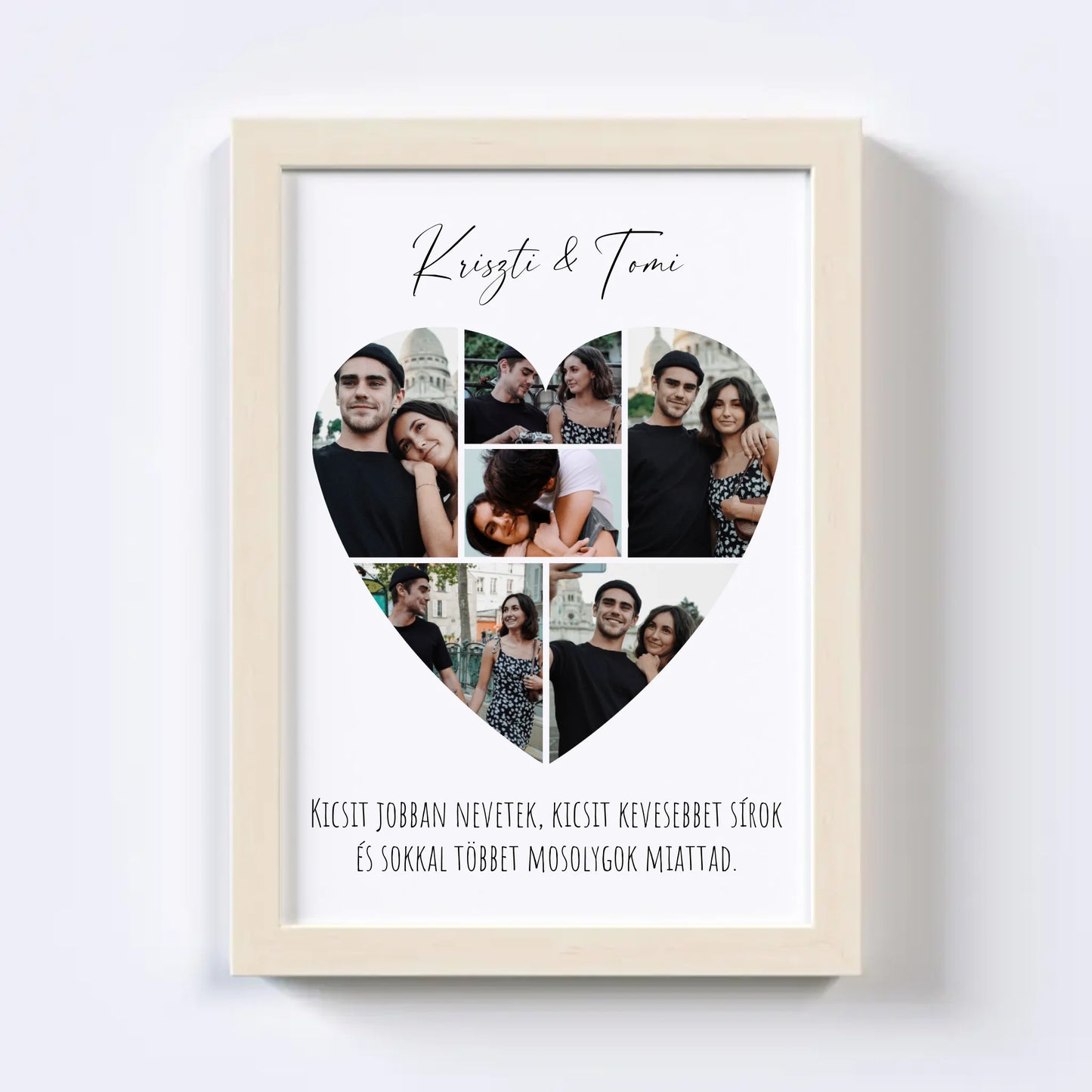 Szív alakú fotókollázs - 6 kép