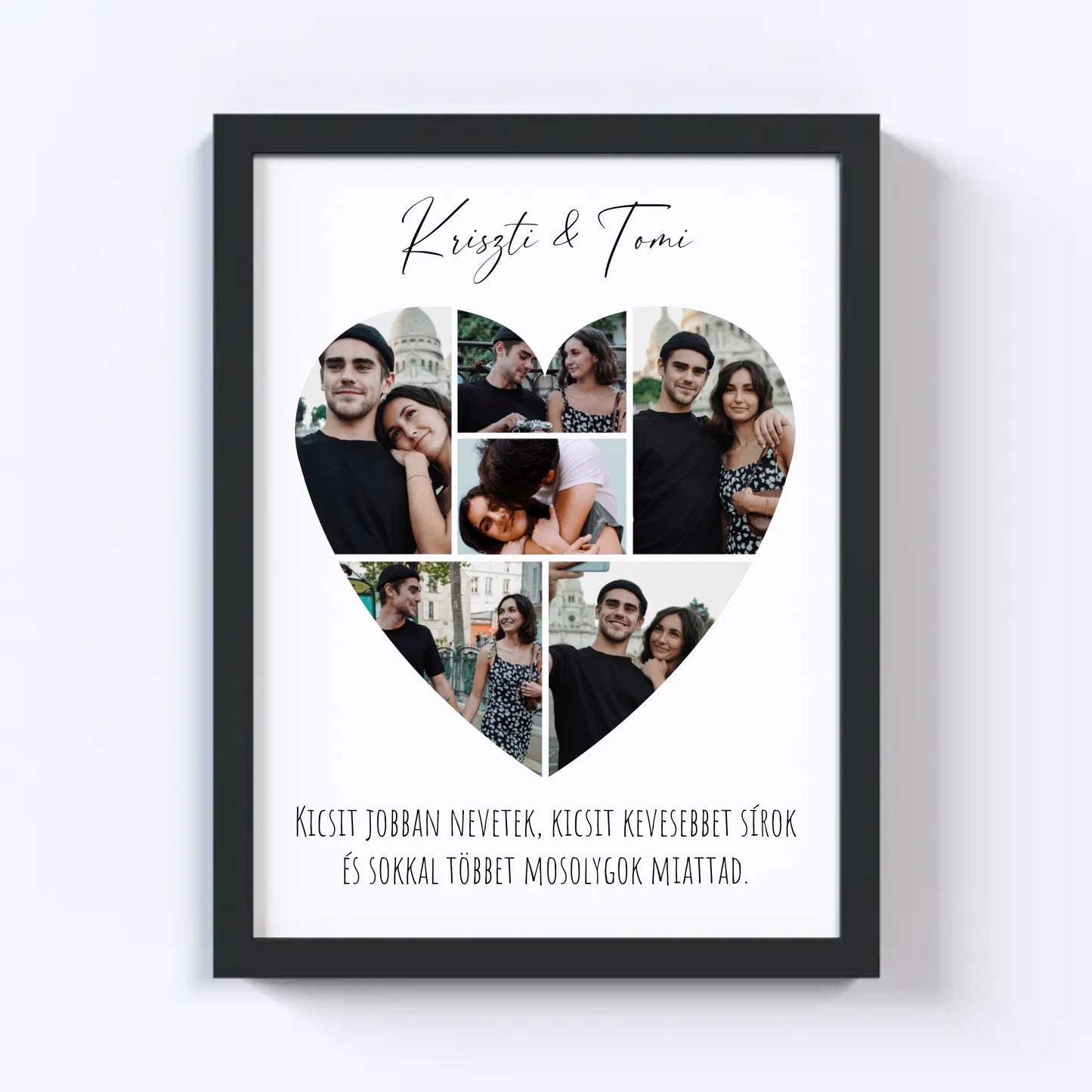 Szív alakú fotókollázs - 6 kép