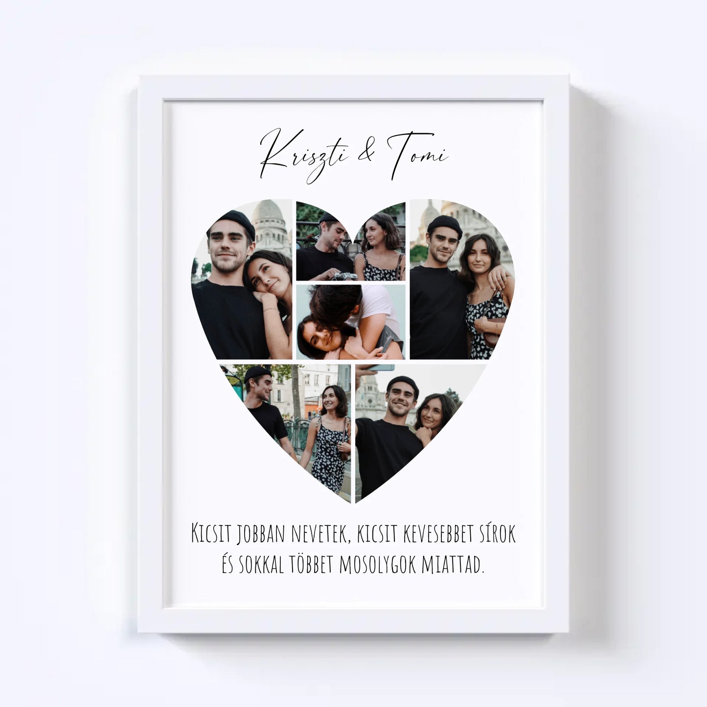 Szív alakú fotókollázs - 6 kép