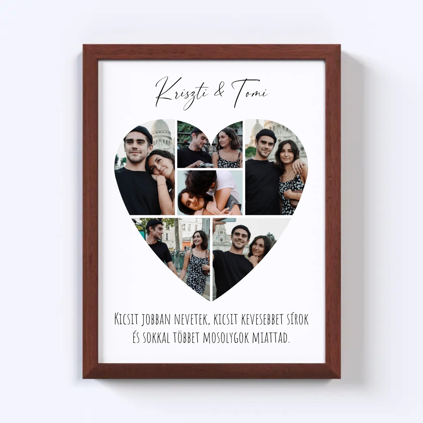 Szív alakú fotókollázs - 6 kép