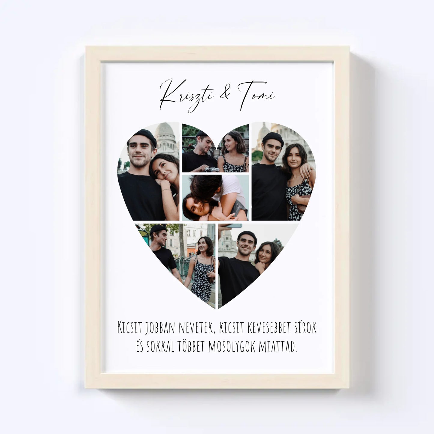 Szív alakú fotókollázs - 6 kép
