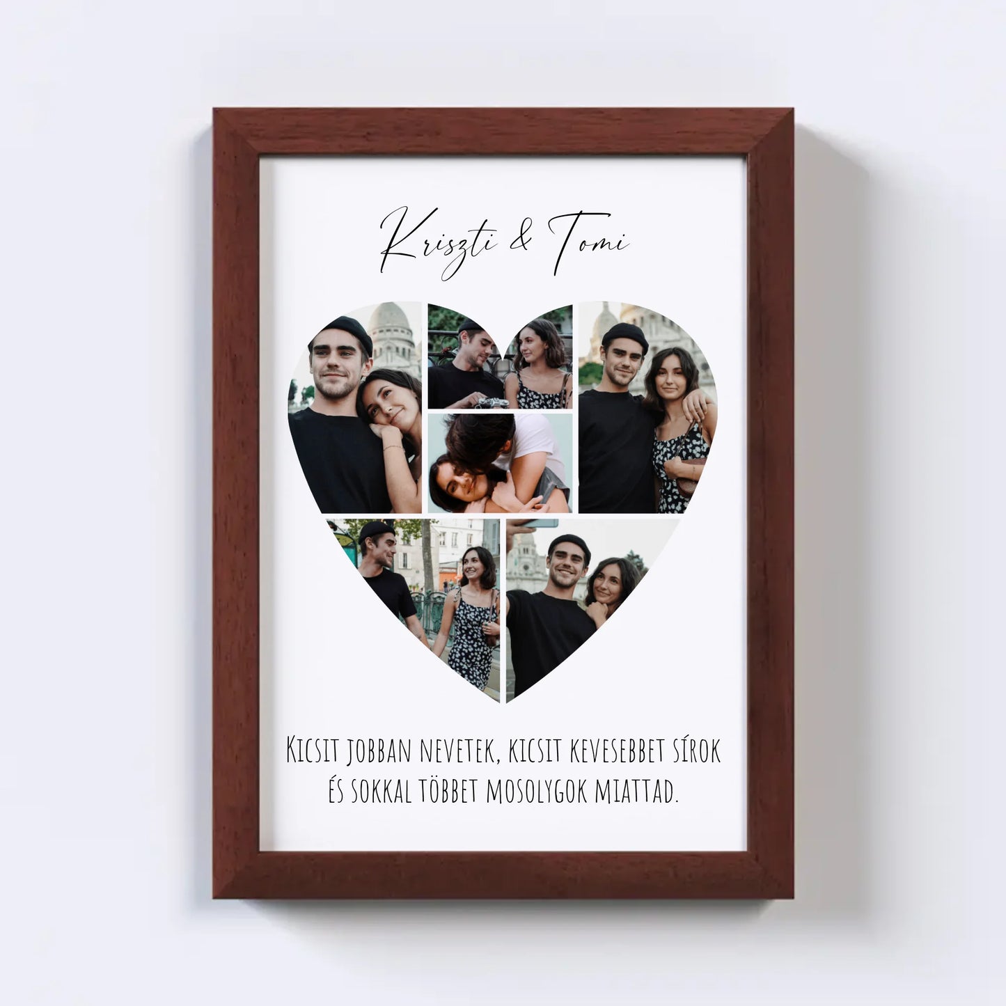 Szív alakú fotókollázs - 6 kép