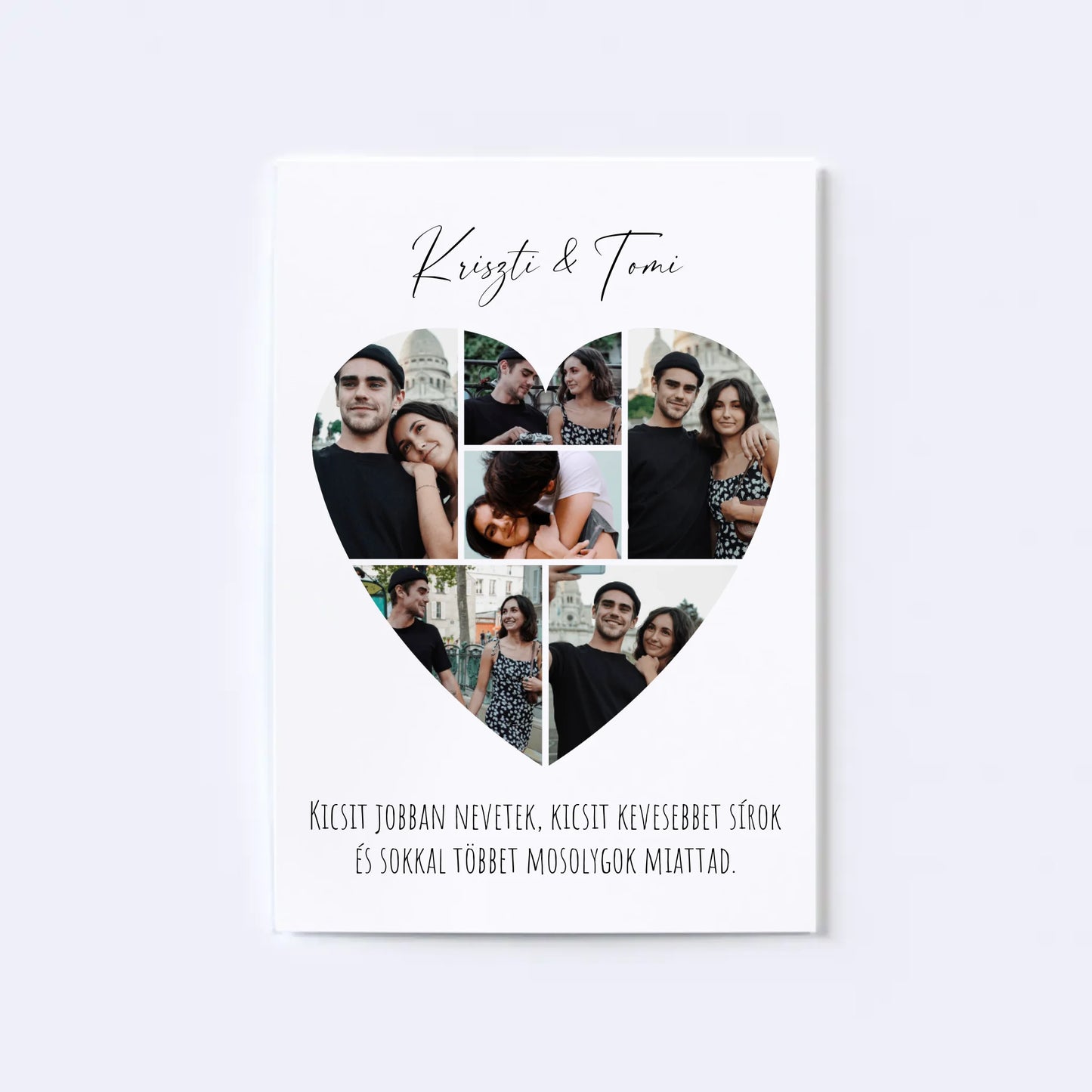 Szív alakú fotókollázs - 6 kép