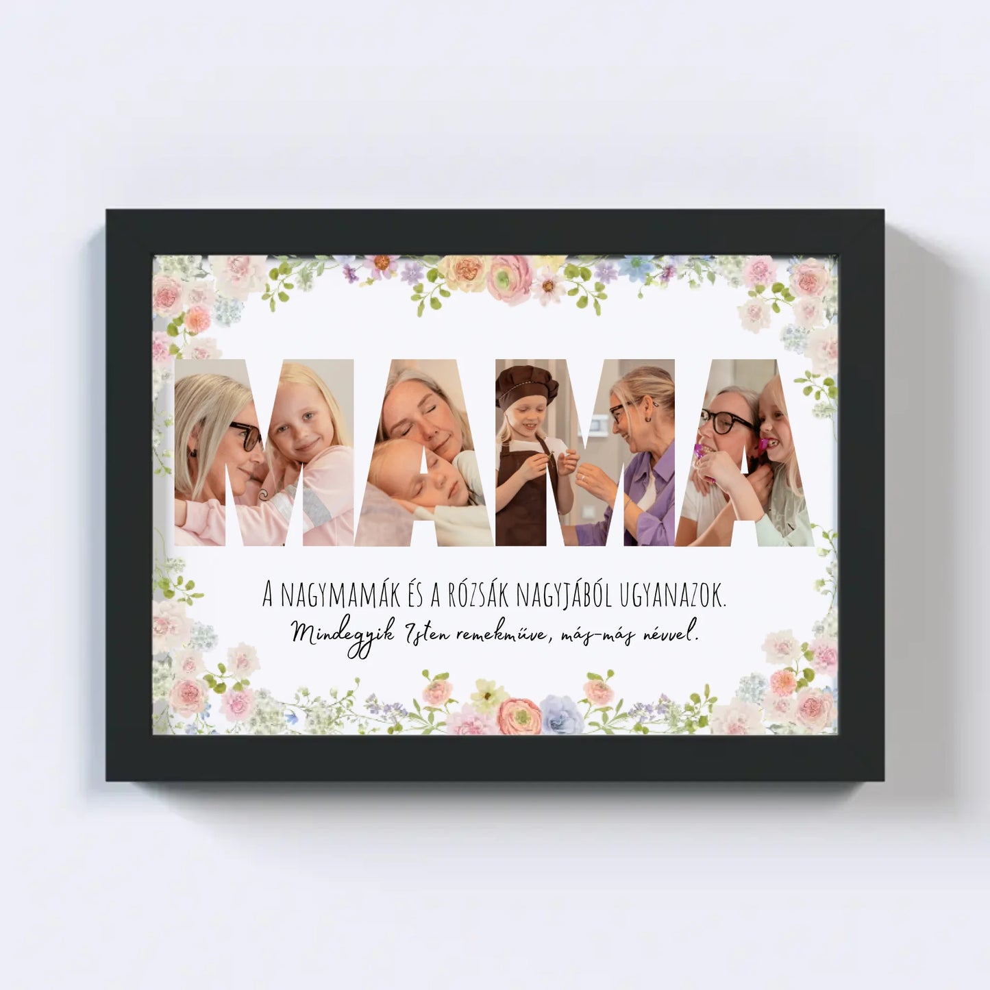 Mama Fotókollázs No.1 - Virágos Illusztrációval