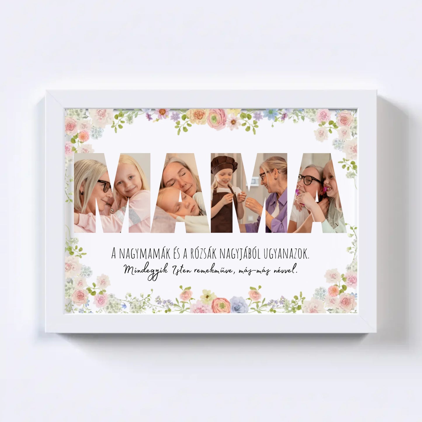 Mama Fotókollázs No.1 - Virágos Illusztrációval