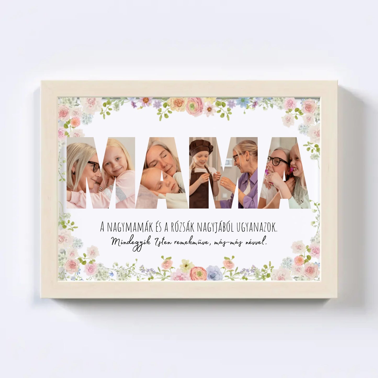 Mama Fotókollázs No.1 - Virágos Illusztrációval